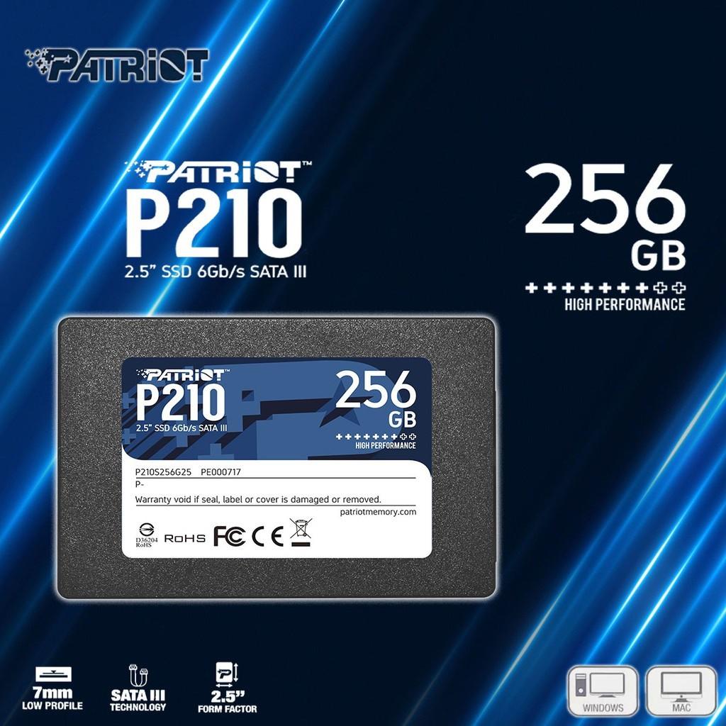SSD Patriot 256gb P210 2.5" Sata Iii 6gb/s, Leitura 500 Mb/s