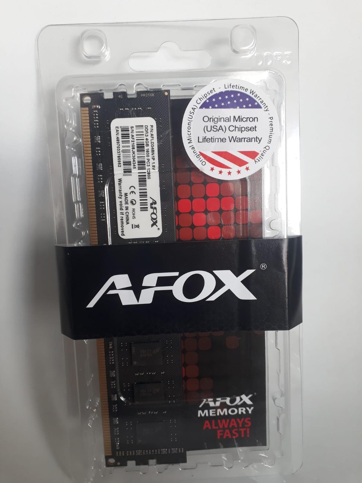 Memoria DDR3 4GB AFox  AFLD34BN1P 1600mhz